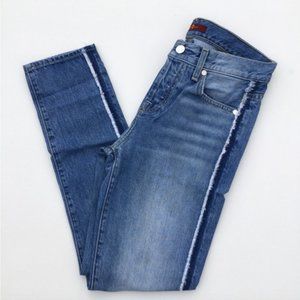 7FAM Josefina Raw Side Seam Skinny Jeans 25 Blue